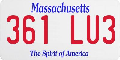 MA license plate 361LU3