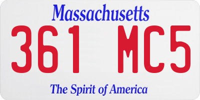 MA license plate 361MC5