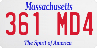 MA license plate 361MD4