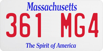MA license plate 361MG4