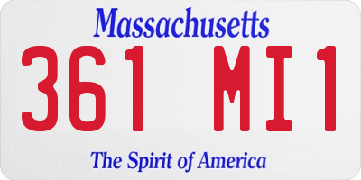 MA license plate 361MI1