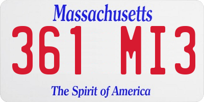 MA license plate 361MI3