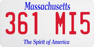 MA license plate 361MI5