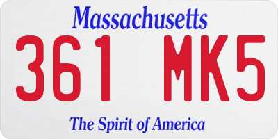 MA license plate 361MK5