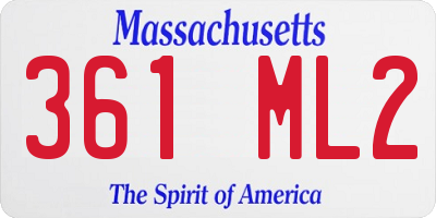 MA license plate 361ML2