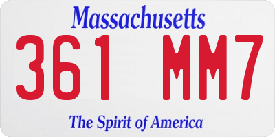 MA license plate 361MM7