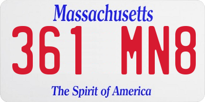 MA license plate 361MN8