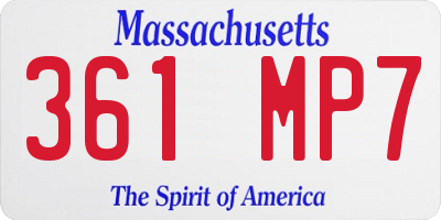 MA license plate 361MP7