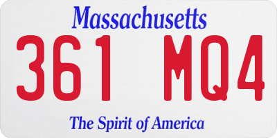 MA license plate 361MQ4