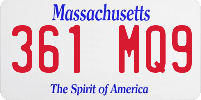 MA license plate 361MQ9