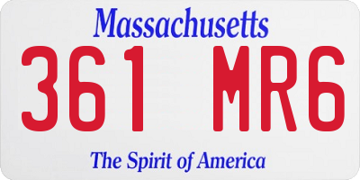 MA license plate 361MR6