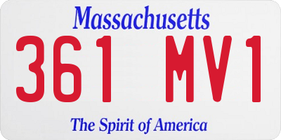 MA license plate 361MV1