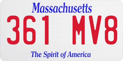 MA license plate 361MV8