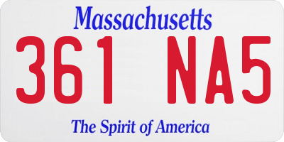 MA license plate 361NA5