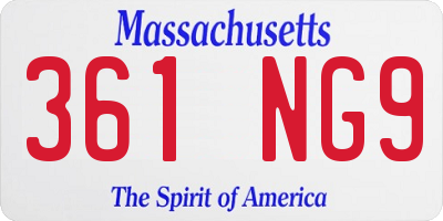 MA license plate 361NG9