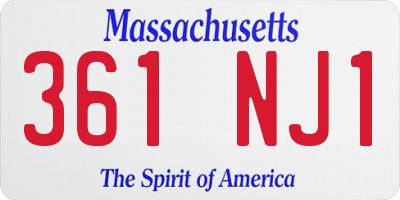 MA license plate 361NJ1