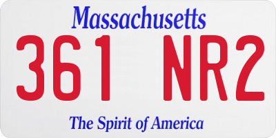 MA license plate 361NR2
