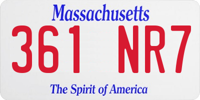 MA license plate 361NR7
