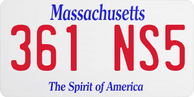 MA license plate 361NS5