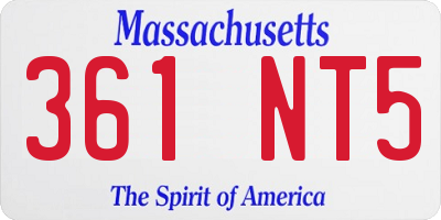 MA license plate 361NT5