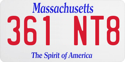 MA license plate 361NT8