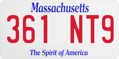 MA license plate 361NT9