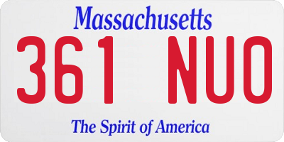 MA license plate 361NU0