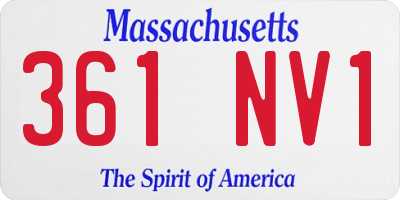 MA license plate 361NV1