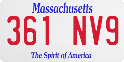 MA license plate 361NV9