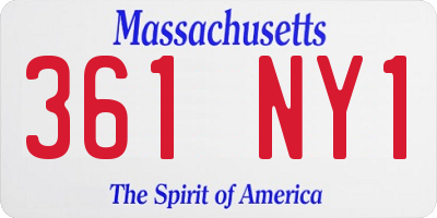 MA license plate 361NY1