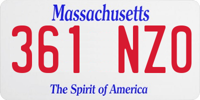 MA license plate 361NZ0