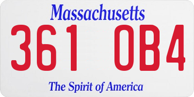 MA license plate 361OB4