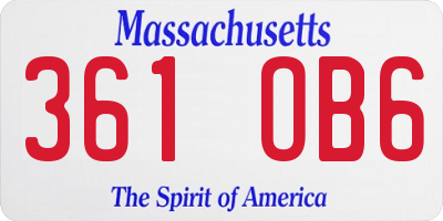 MA license plate 361OB6