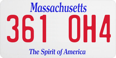 MA license plate 361OH4