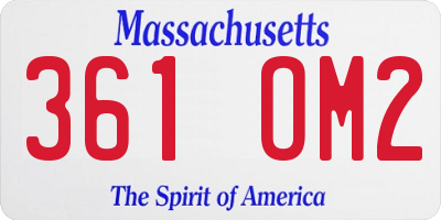 MA license plate 361OM2