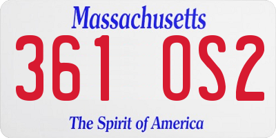 MA license plate 361OS2