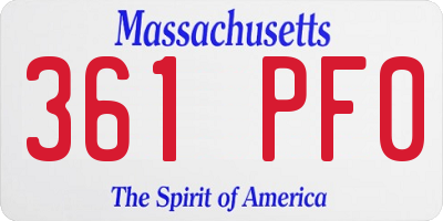 MA license plate 361PF0
