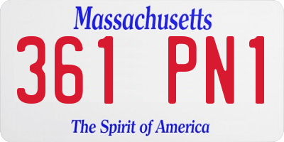 MA license plate 361PN1
