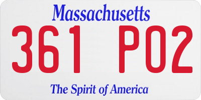 MA license plate 361PO2