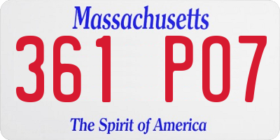 MA license plate 361PO7