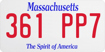 MA license plate 361PP7