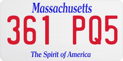 MA license plate 361PQ5