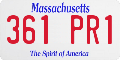 MA license plate 361PR1