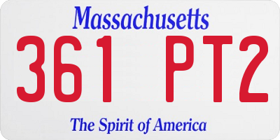 MA license plate 361PT2