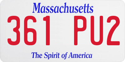 MA license plate 361PU2