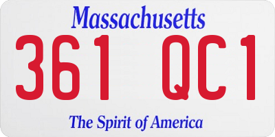 MA license plate 361QC1