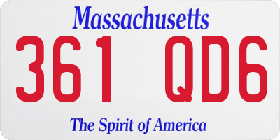 MA license plate 361QD6