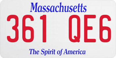 MA license plate 361QE6