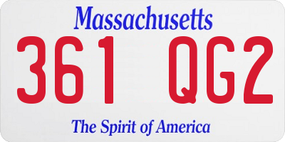 MA license plate 361QG2
