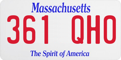 MA license plate 361QH0